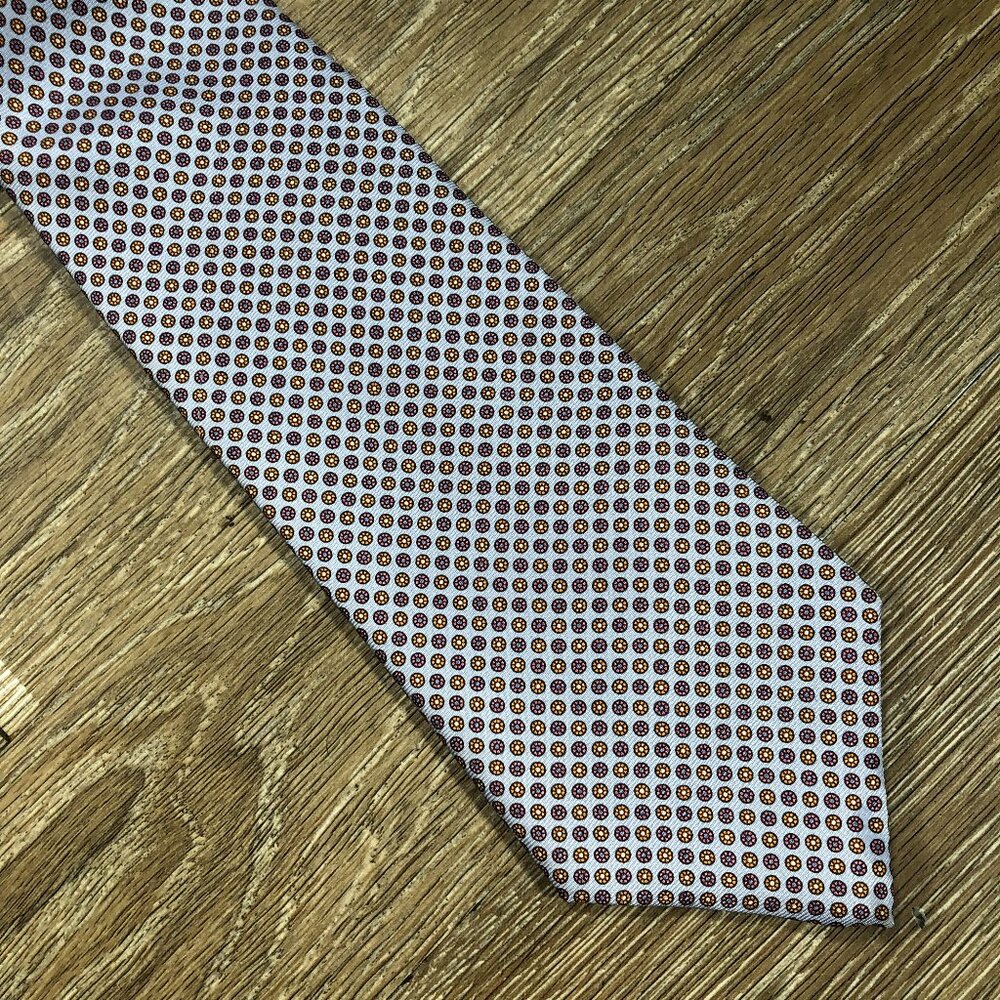 Brooks Brothers Makers Italy Men's Silk Necktie Geometric Blue Vintage
